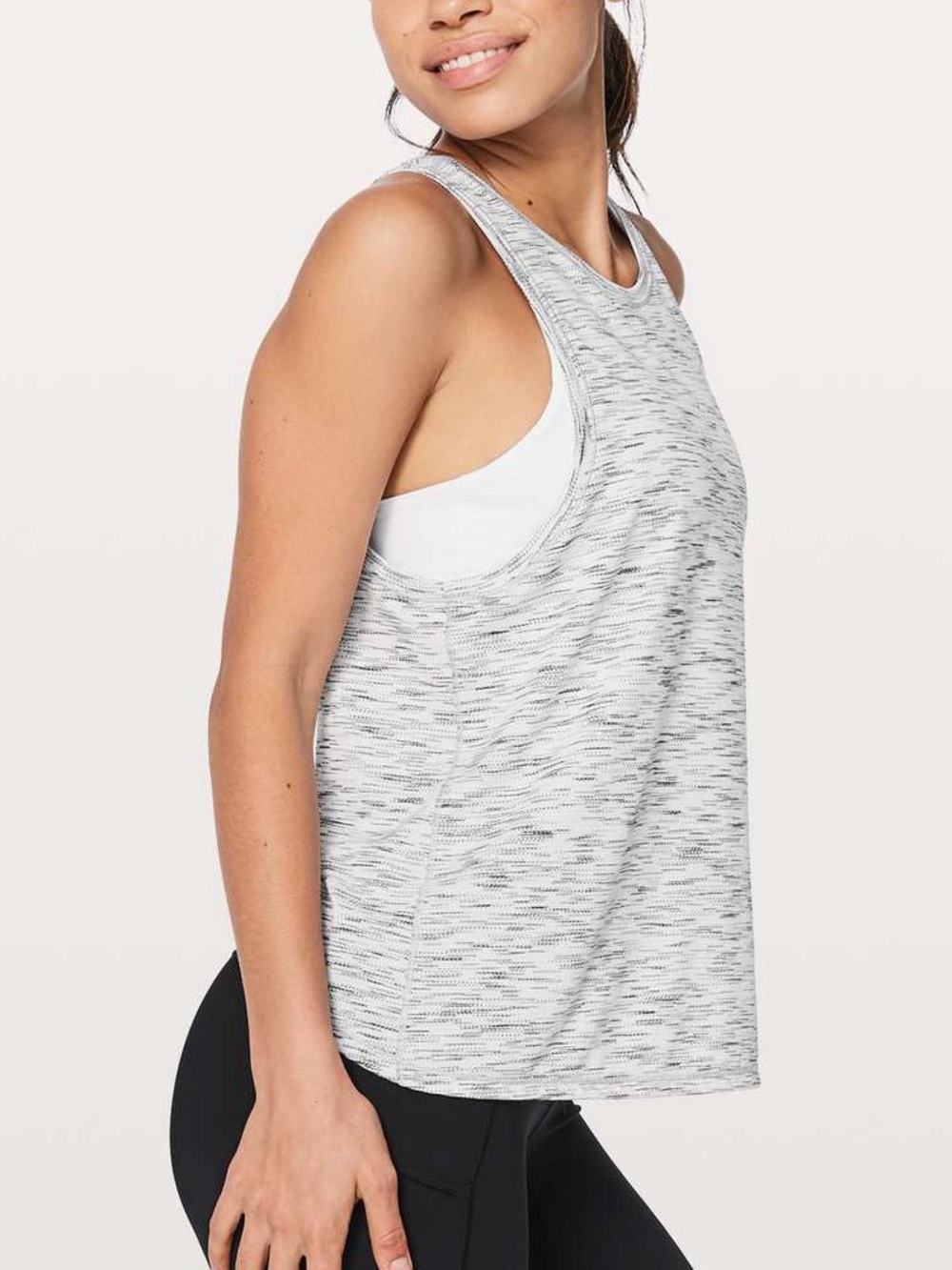 Lululemon Squad Goals Tank - Tiger Space Dye Black/White